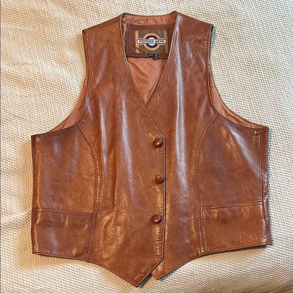 Pioneer Wear Brown Leather Vest